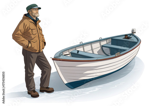 kor-and-boat on a isolated transparent background	
