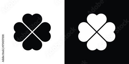 Clover icon glyph vector Illustration