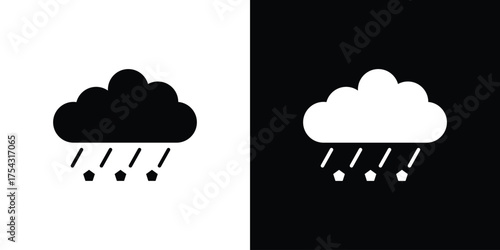 Cloud hail icon glyph vector Illustration