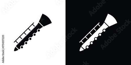 Clarinet icon glyph vector Illustration
