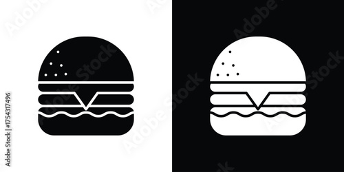 Cheese burger icon glyph vector Illustration