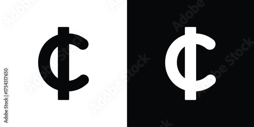 Cedi sign glyph vector Illustration
