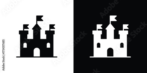 Castle icon glyph vector Illustration