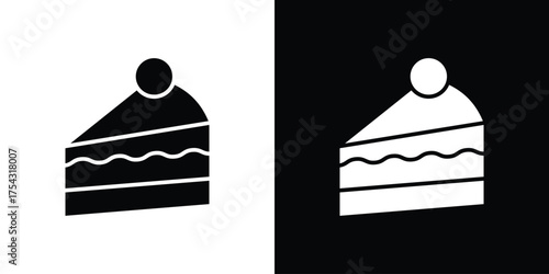 Cake-slice icon glyph vector Illustration