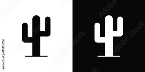 Cactus icon glyph vector Illustration