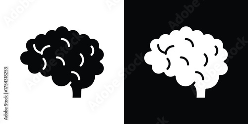 Brain icon glyph vector Illustration