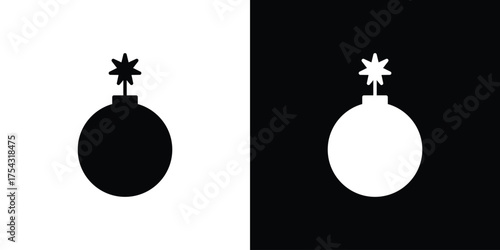 Bomb icon glyph vector Illustration