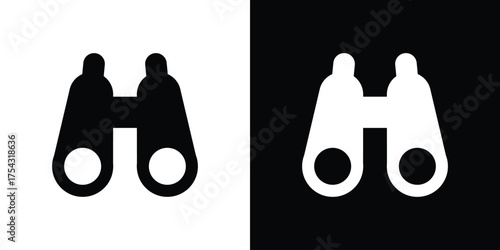 Binoculars icon glyph vector Illustration