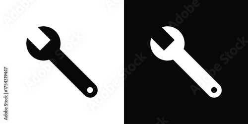 Wrench icon glyph vector Illustration