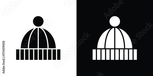 Winter hat icon glyph vector Illustration