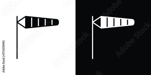 Windsock icon glyph vector Illustration