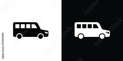 Van icon glyph vector Illustration