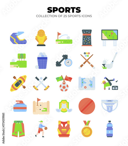 Collection of 25 Colorful Sports Icons