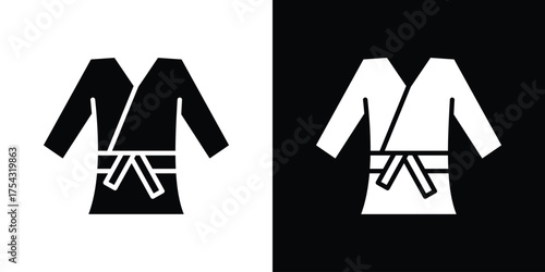 Uniform martial art icon glyph vector Illustration