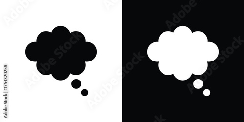 Thought bubble icon glyph vector Illustration