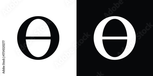 Theta icon glyph vector Illustration