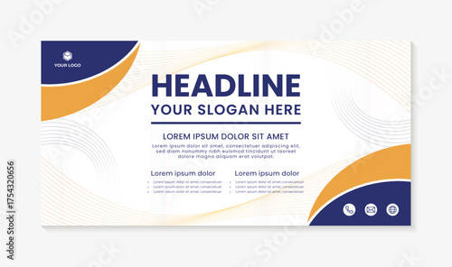 Blue and yellow abstract background banner template design