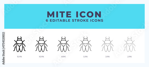 Mite icon. Editable stroke line icon vector illustration.