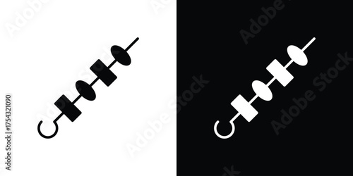 Skewer icon glyph vector Illustration