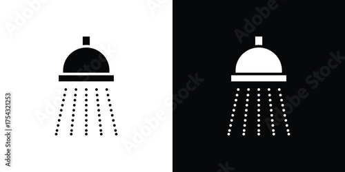 Shower down icon glyph vector Illustration
