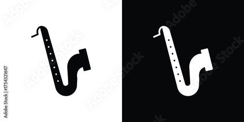 Saxophone icon glyph vector Illustration
