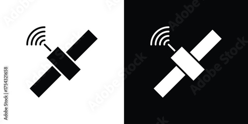 Satellite icon glyph vector Illustration