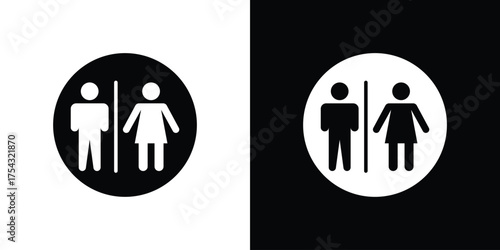Restroom icon glyph vector Illustration