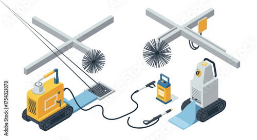 Isometric robotic cleaning system for industrial pipeline maintenance