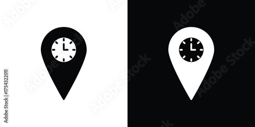 Real time location icon glyph vector Illustration