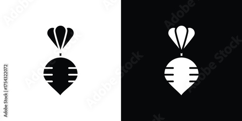 Radish icon glyph vector Illustration