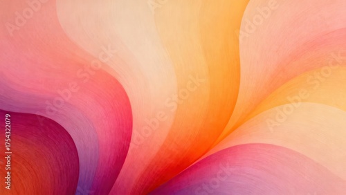 Gradient fabric curves flow dynamically across the frame with warm hues