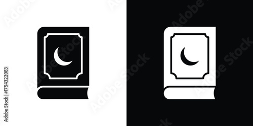 Quran book icon glyph vector Illustration