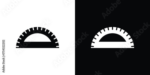 Protractor icon glyph vector Illustration