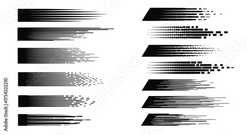Vector illustration of speed lines and motion effect graphic elements