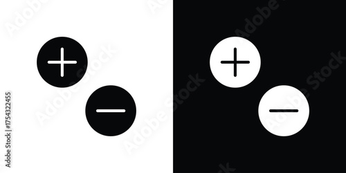 Plus minus icon glyph vector Illustration
