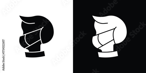 Person in mask icon glyph vector Illustration