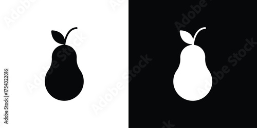 Pear icon glyph vector Illustration