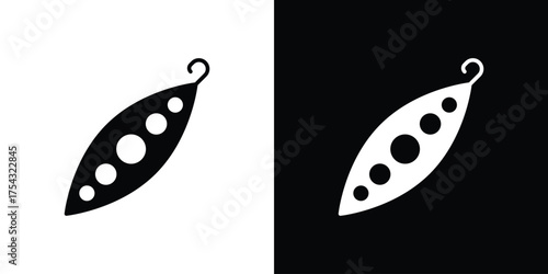 Peapod icon glyph vector Illustration