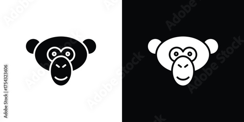 Monkey icon glyph vector Illustration