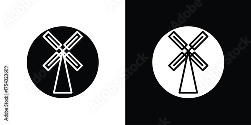 Mill sign icon glyph vector Illustration
