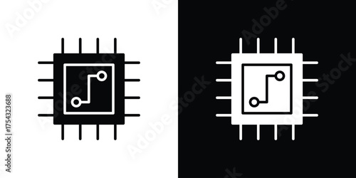 Microchip icon glyph vector Illustration