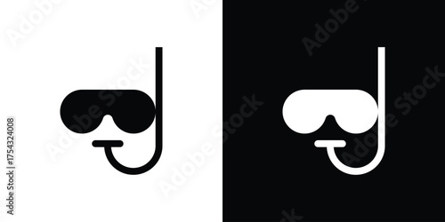 Mask snorkel icon glyph vector Illustration