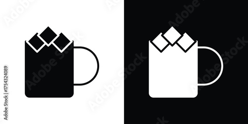 Marshmallows Mug icon glyph vector Illustration