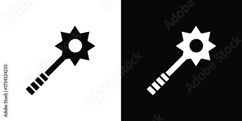 Mace icon glyph vector Illustration
