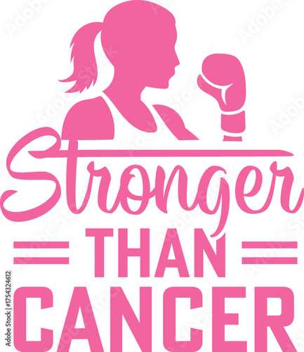 Empowering Stronger Than Cancer Typography Shirt  
