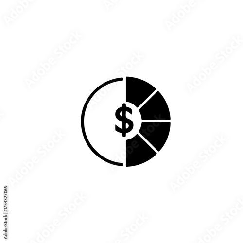 Financial Pie Chart Icon with Dollar Sign Budget and Investment Allocation