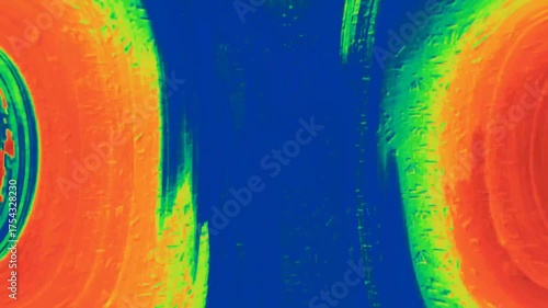 Vibrant thermal-style gradient with flowing red, green, and blue waves. Ideal for music visuals, sci-fi interfaces, or high-energy digital backgrounds.