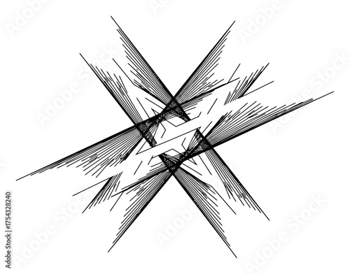 Abstract Intersection of Unspent Intentions, Minimalist Vector Art