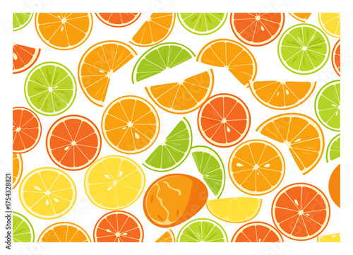 Seamless Fruit Pith Vector Pattern - Minimalist, High Contrast Design