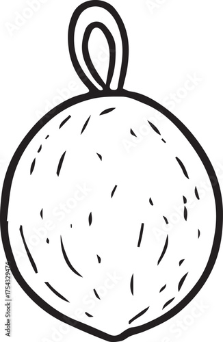 Hand-drawn doodles of nuts in black and white. Minimal eco-friendly Christmas illustration for greeting cards, wrapping paper, posters, and sustainable holiday designs.